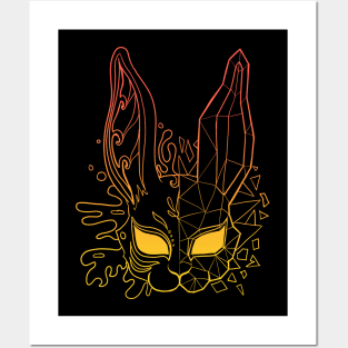 Polygon bunny mask Posters and Art